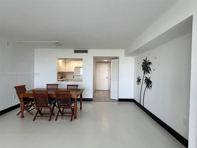 dining area with sink