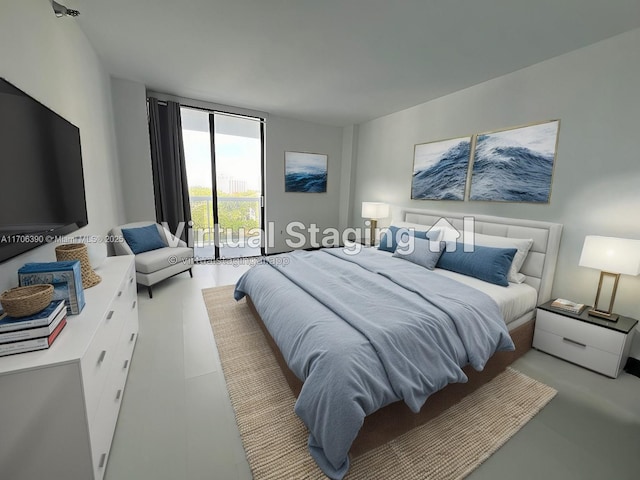 bedroom with access to exterior