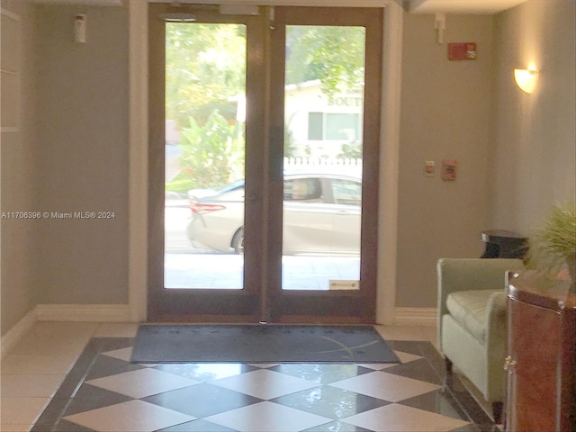 doorway to outside with french doors