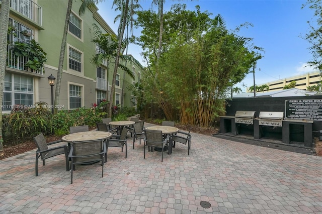 view of patio / terrace with a grill