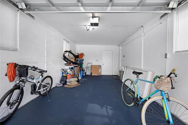 garage featuring a garage door opener