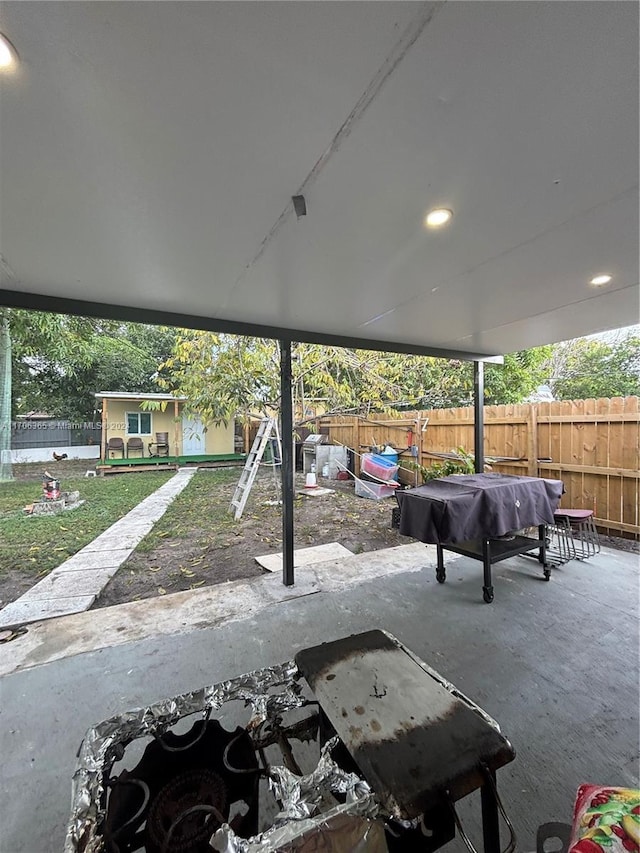 view of patio / terrace with a grill