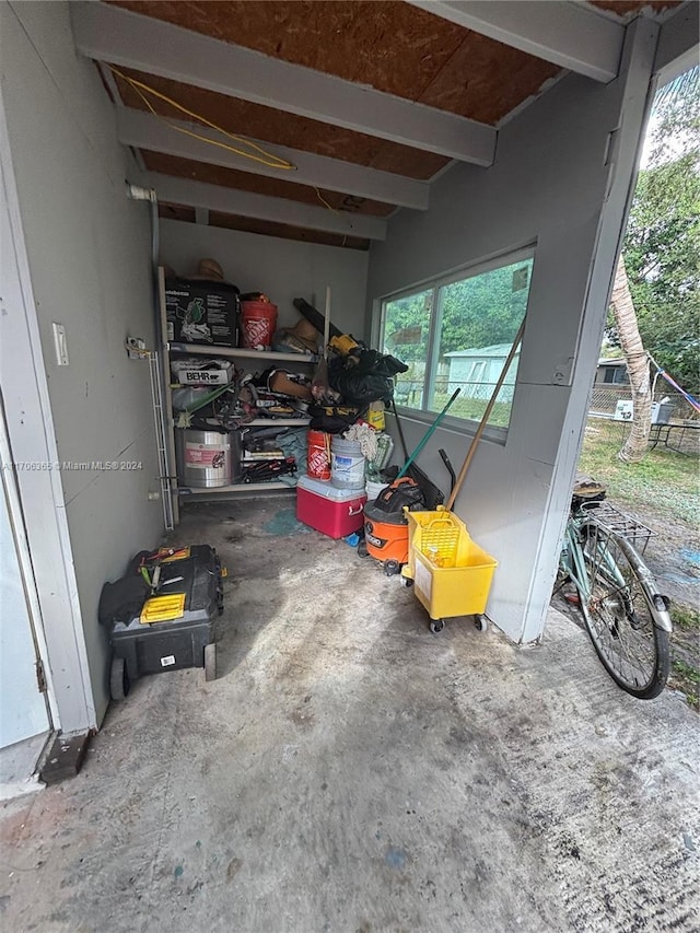 view of garage