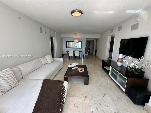31 SE 5th St Unit 1908, Miami, FL 33131 - living room with ornamental molding