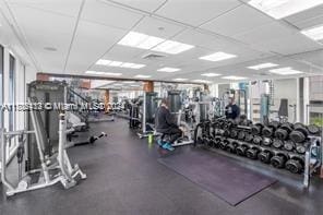 31 SE 5th St Unit 1908, Miami, FL 33131 - workout area with plenty of natural light and a drop ceiling