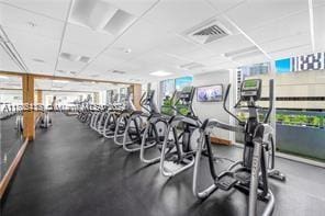 31 SE 5th St Unit 1908, Miami, FL 33131 - workout area featuring a drop ceiling