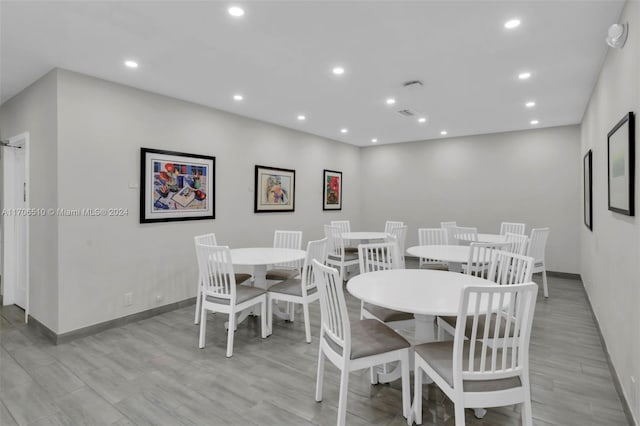 821 Cypress Blvd Unit 304, Pompano Beach, FL 33069 - dining area with recessed lighting, light wood-type flooring, and baseboards