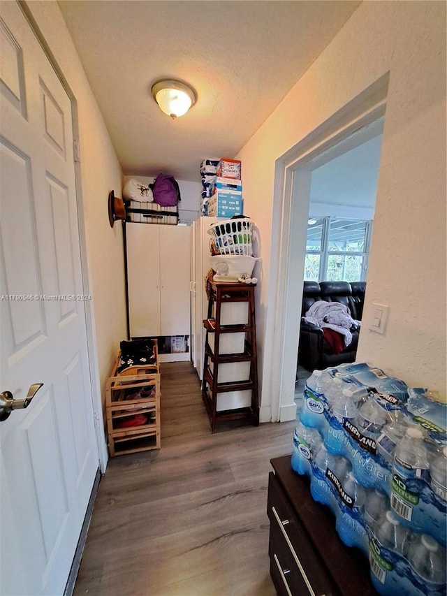 interior space with hardwood / wood-style floors