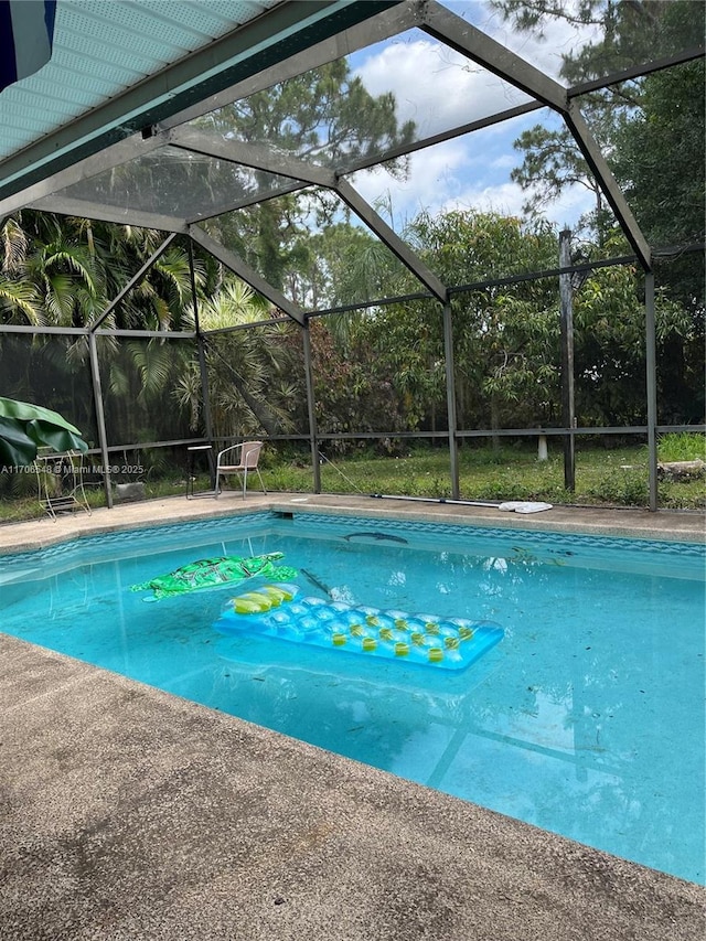 pool featuring a lanai