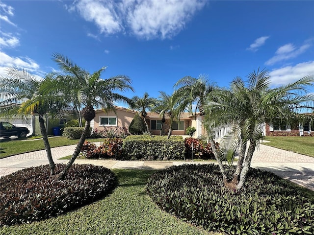 view of front of home featuring a front yard