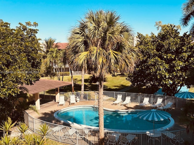 view of pool featuring a patio area