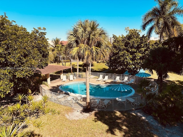 view of pool with a patio area