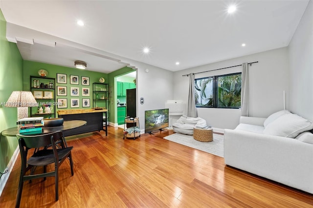 living room featuring hardwood / wood-style floors