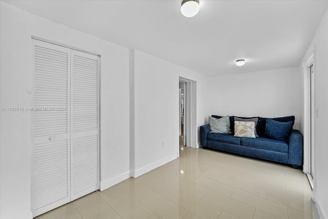 view of tiled living room