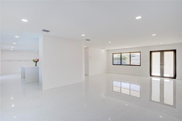 empty room with french doors