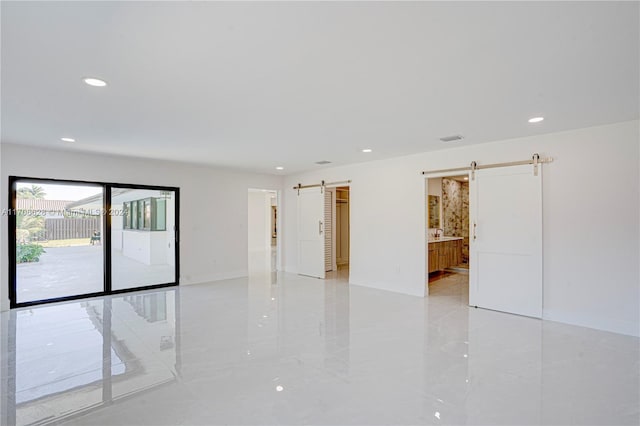 empty room with a barn door