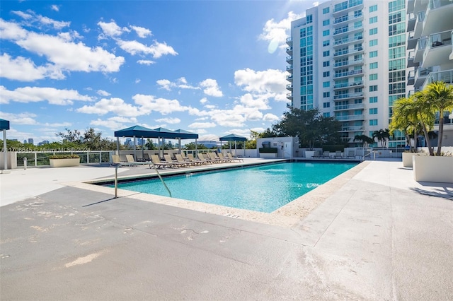 view of pool with a patio