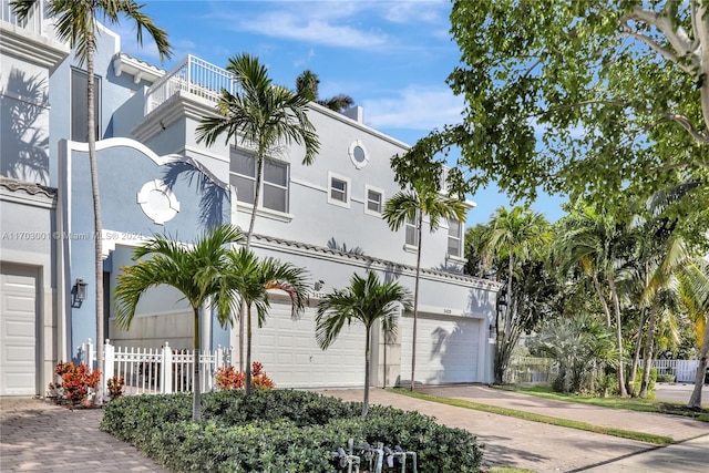 view of property with a garage