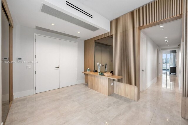 interior space featuring wood counters