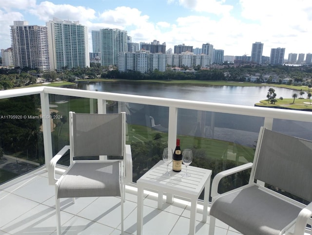 balcony with a water view