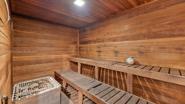 view of sauna