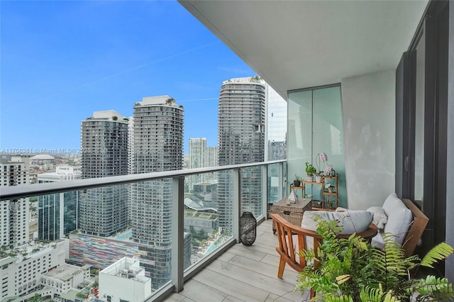 balcony with a view of city