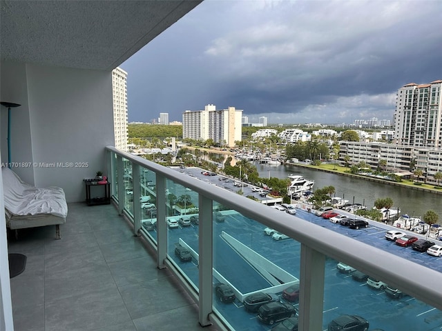 balcony with a water view