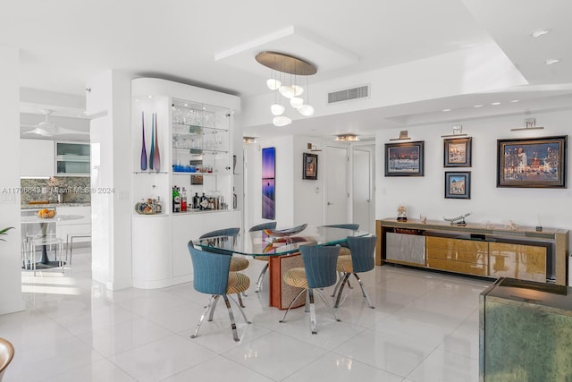 dining room featuring light tile patterned floors