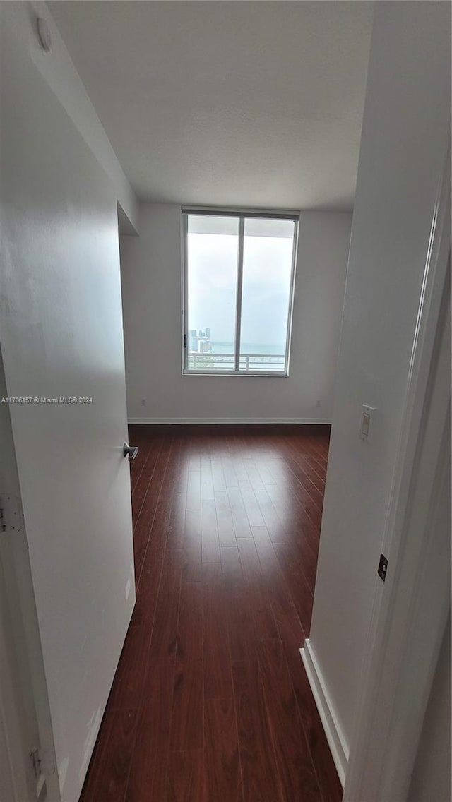 spare room featuring dark hardwood / wood-style flooring