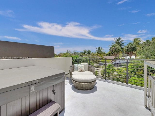 view of patio with a balcony