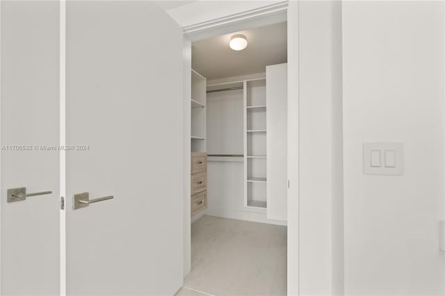 view of walk in closet