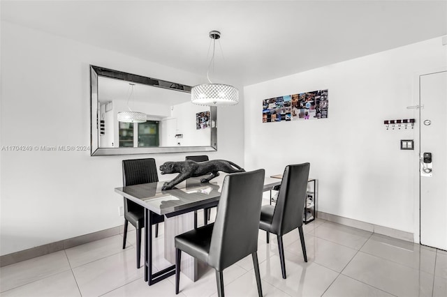 dining room with light tile patterned floors