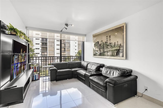 view of tiled living room