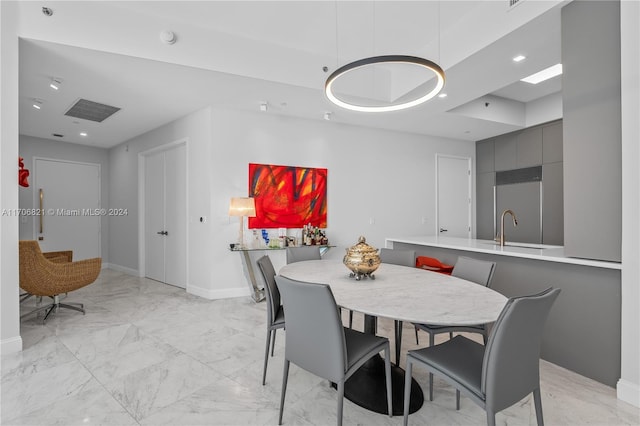 dining room with sink