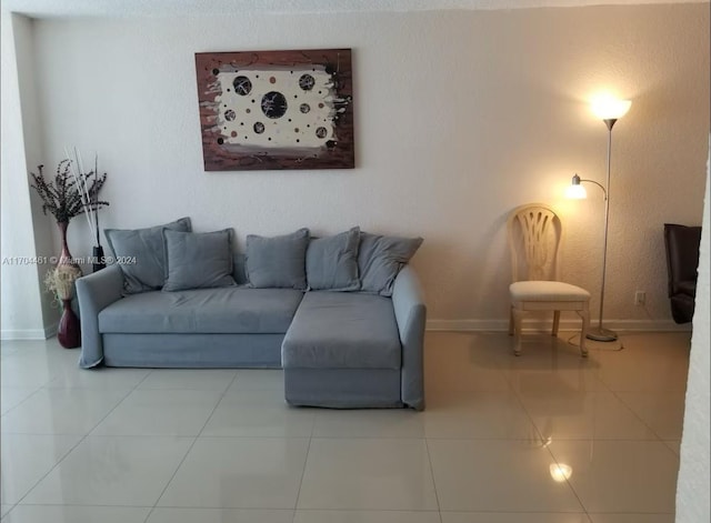 view of tiled living room