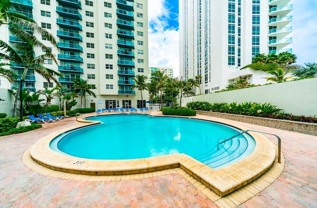 view of pool with a patio area