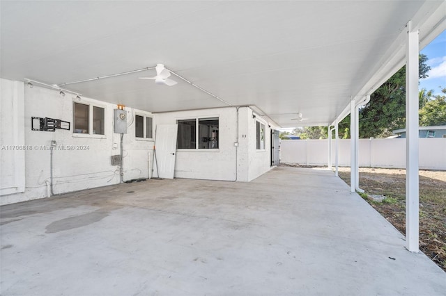 view of patio with ceiling fan