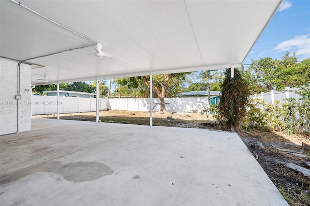 view of patio with ceiling fan