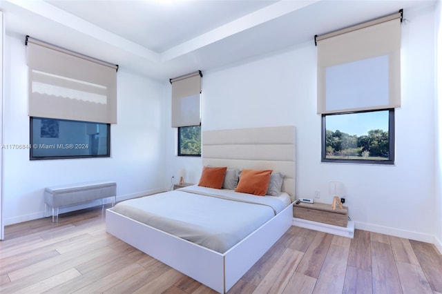 bedroom featuring light hardwood / wood-style flooring