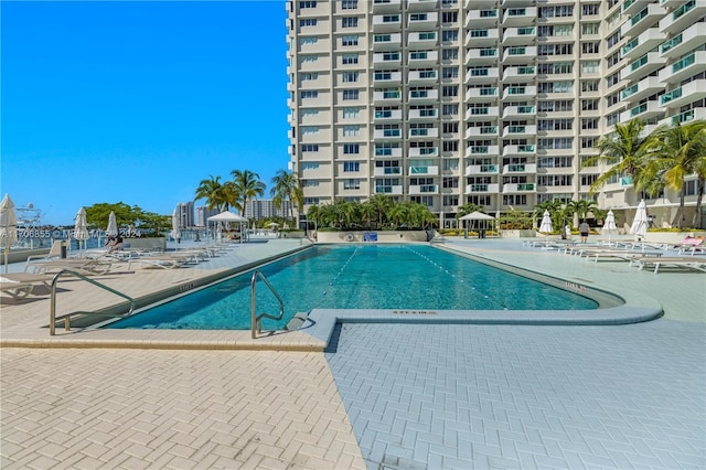 view of pool with a patio