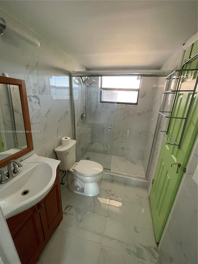 2711 NW 104th Ave Unit 406, Sunrise, FL 33322 - bathroom with vanity, an enclosed shower, and toilet