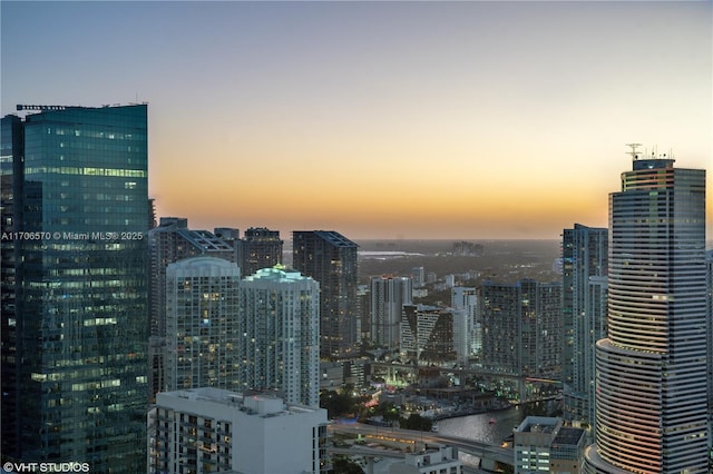 property's view of city with a water view