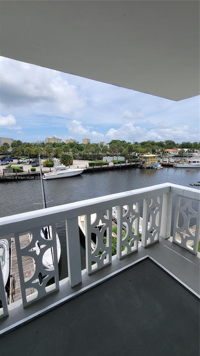 balcony with a water view