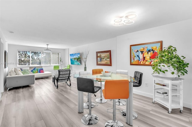 dining room with light hardwood / wood-style flooring