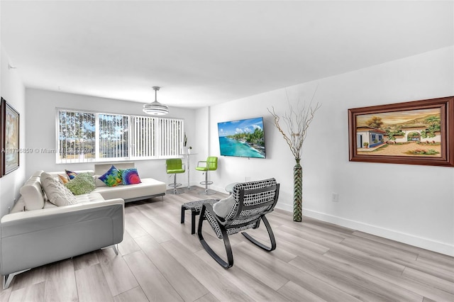 living room featuring light hardwood / wood-style floors