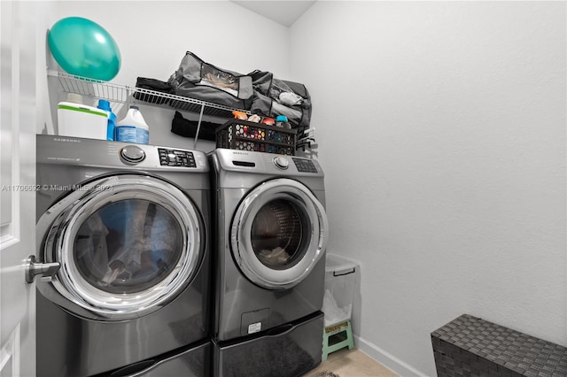 laundry room featuring washer and dryer