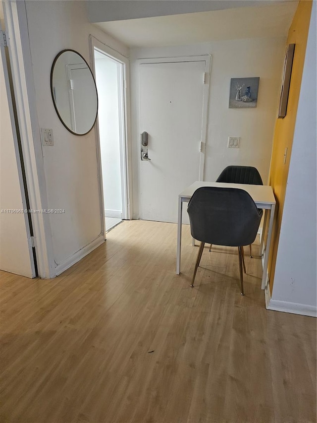 hallway featuring light hardwood / wood-style floors