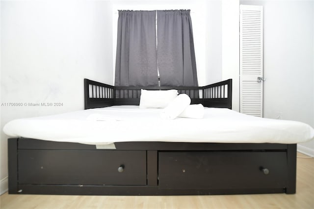 bedroom featuring light hardwood / wood-style flooring