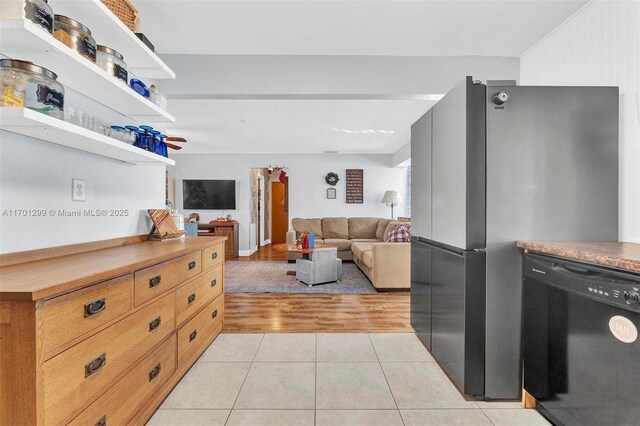 view of tiled living room