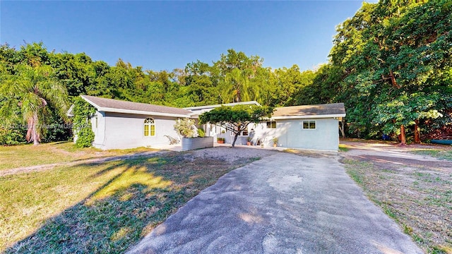 ranch-style house with a front yard